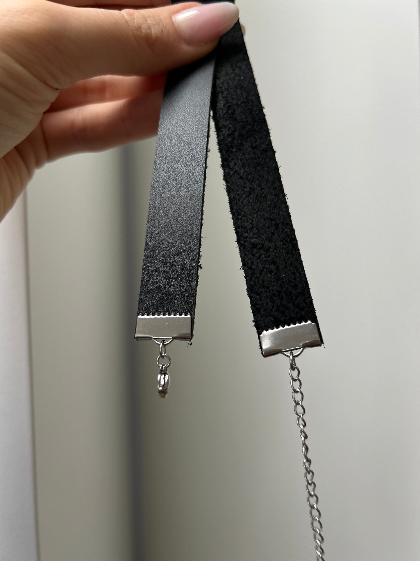 Skórzany Gruby Szeroki Czarny Choker Na Szyję - Selfish