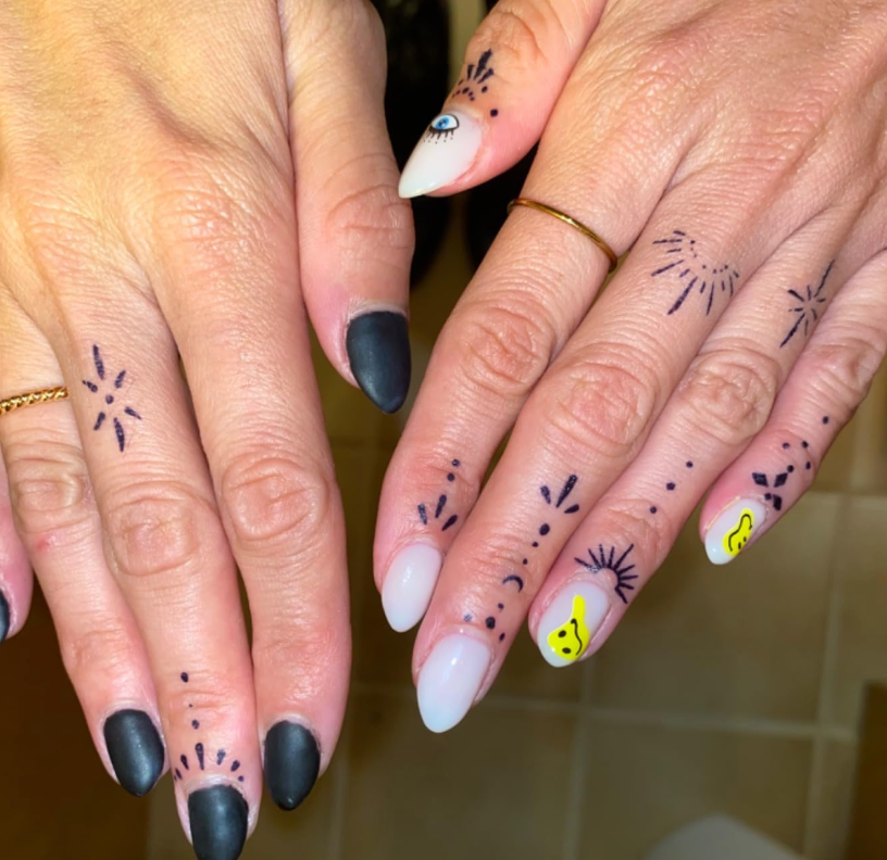 Tatuaż Półtrwały (Tymczasowy) - Symbole Etniczne na Palce - Selfish