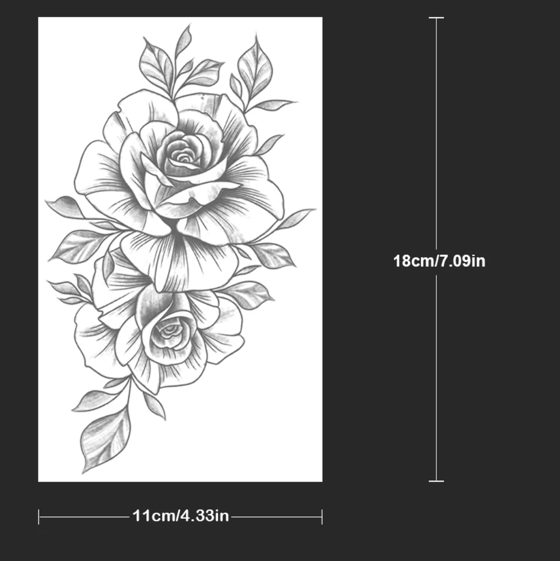 Halbpermanentes (temporäres) Tattoo – Zwei Rosen