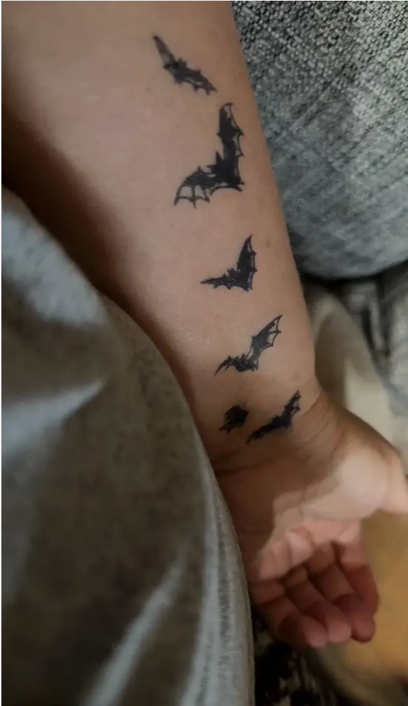 Semi-permanente (tijdelijke) tatoeage - Vleermuizen