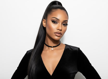 Skórzany Czarny Choker z Zawieszką - Łezka - Selfish