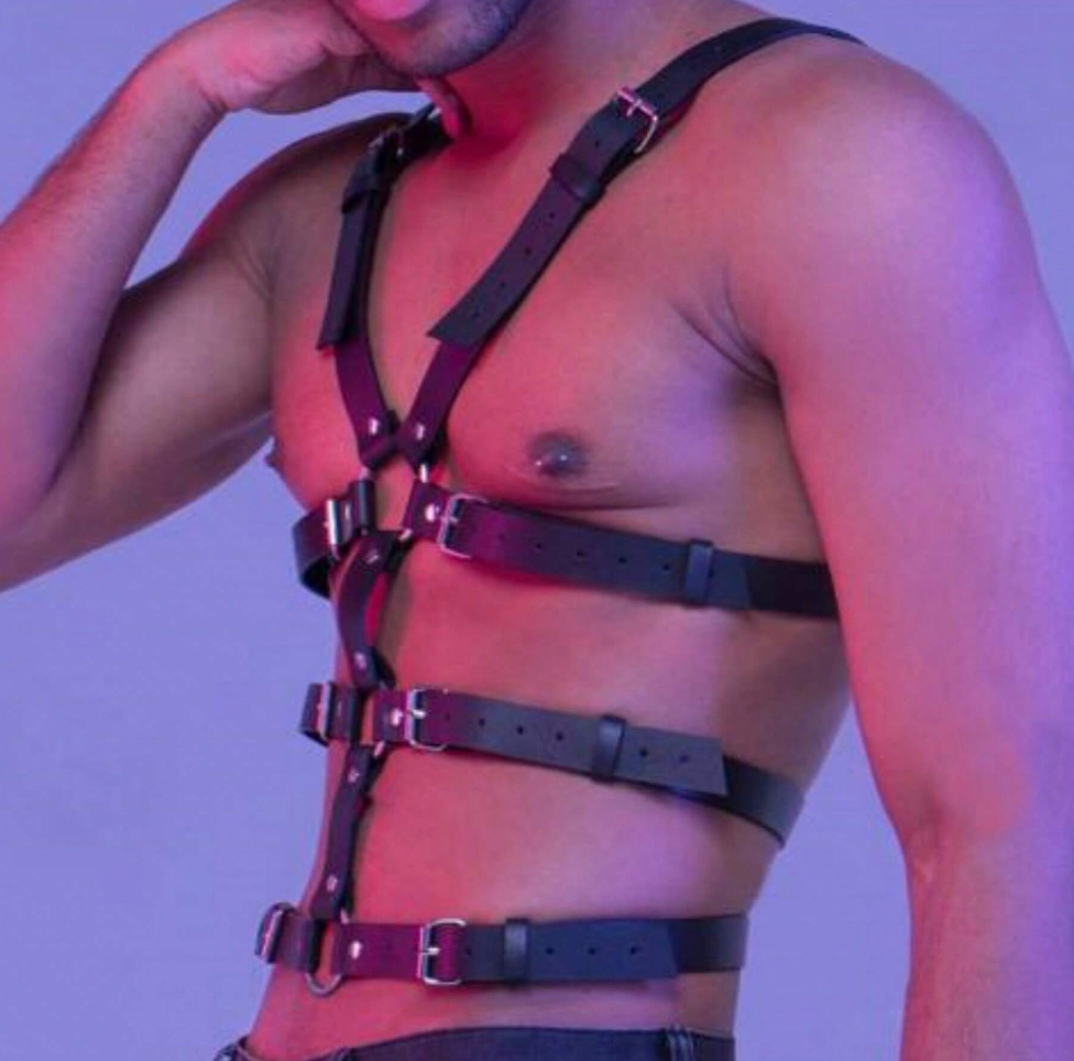 Harness Leder-Hosenträger für Herren 