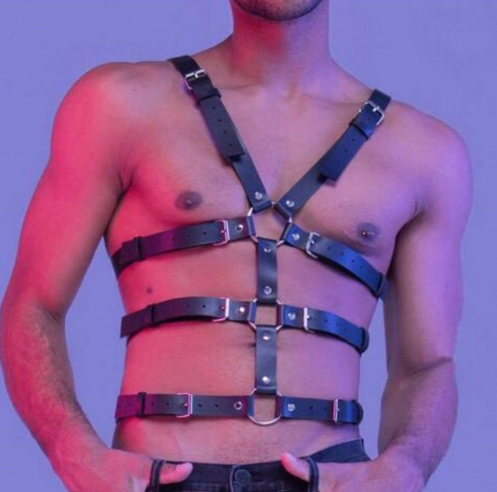 Harness Leder-Hosenträger für Herren 