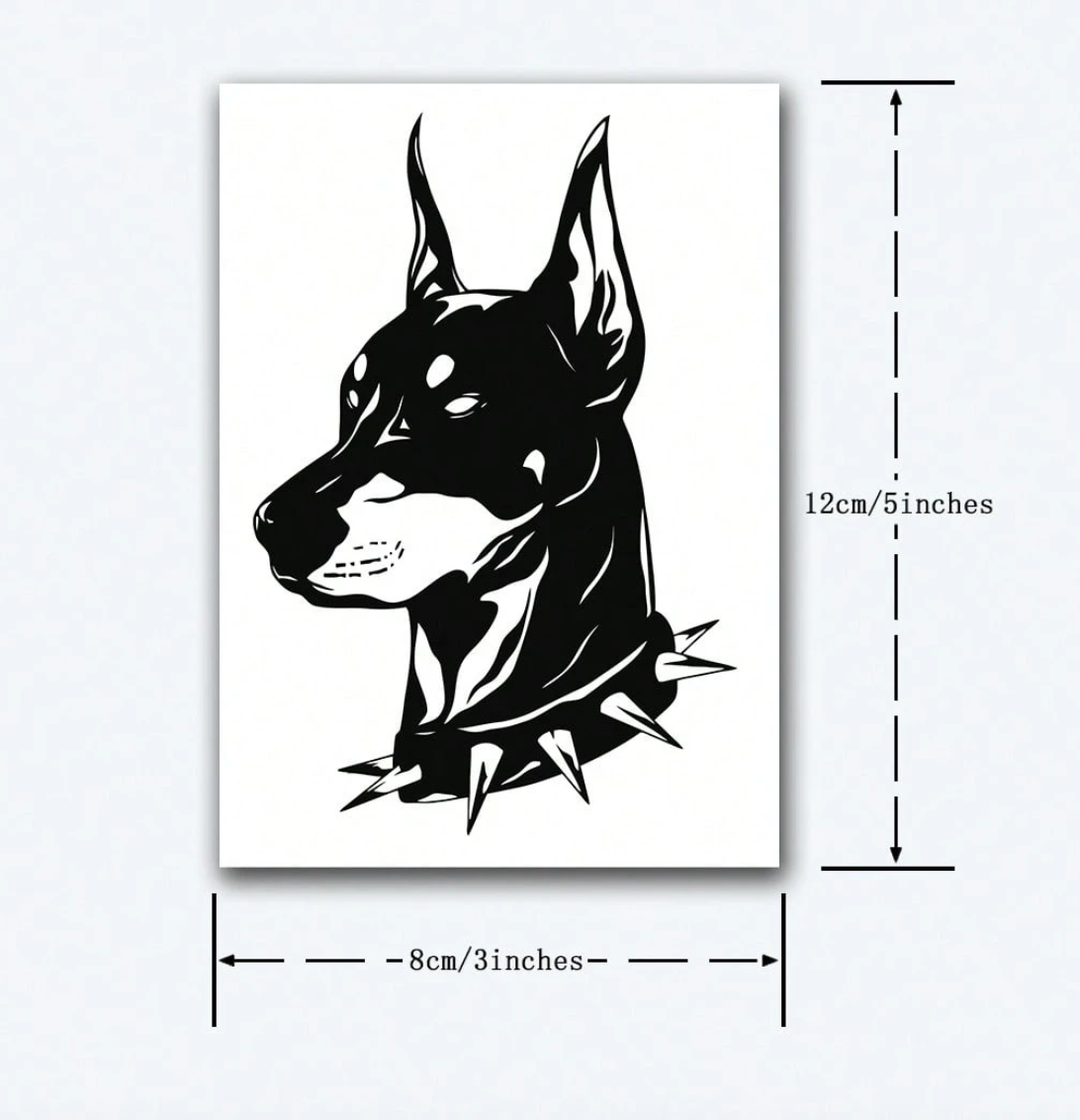 Halbpermanentes (temporäres) Tattoo – Dobermann