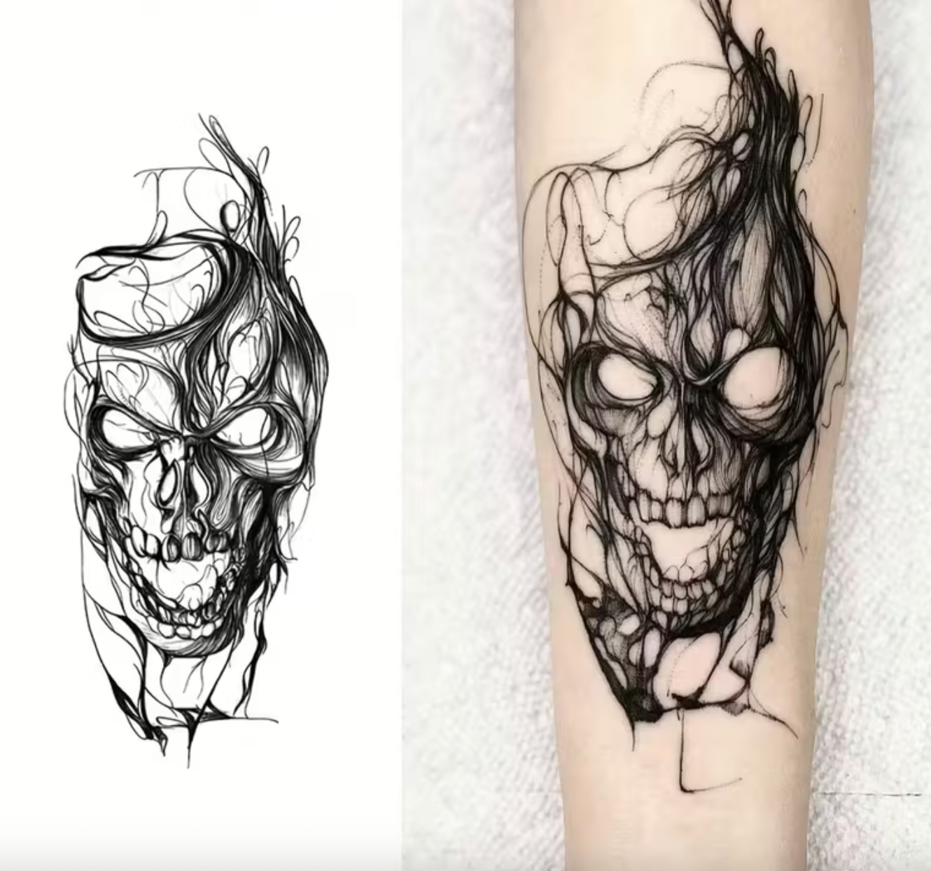 Semi-permanente (tijdelijke) tatoeage - Schedeldemon