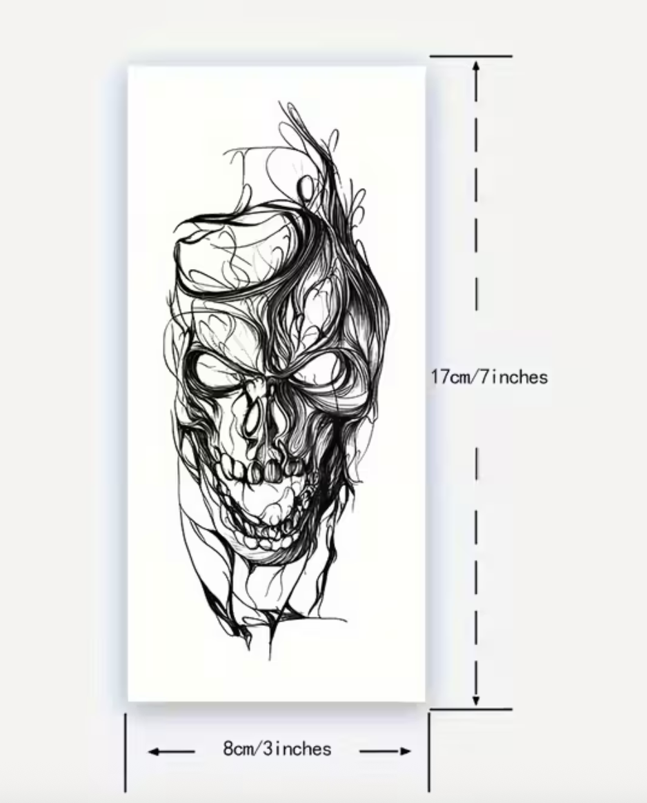 Semi-permanente (tijdelijke) tatoeage - Schedeldemon
