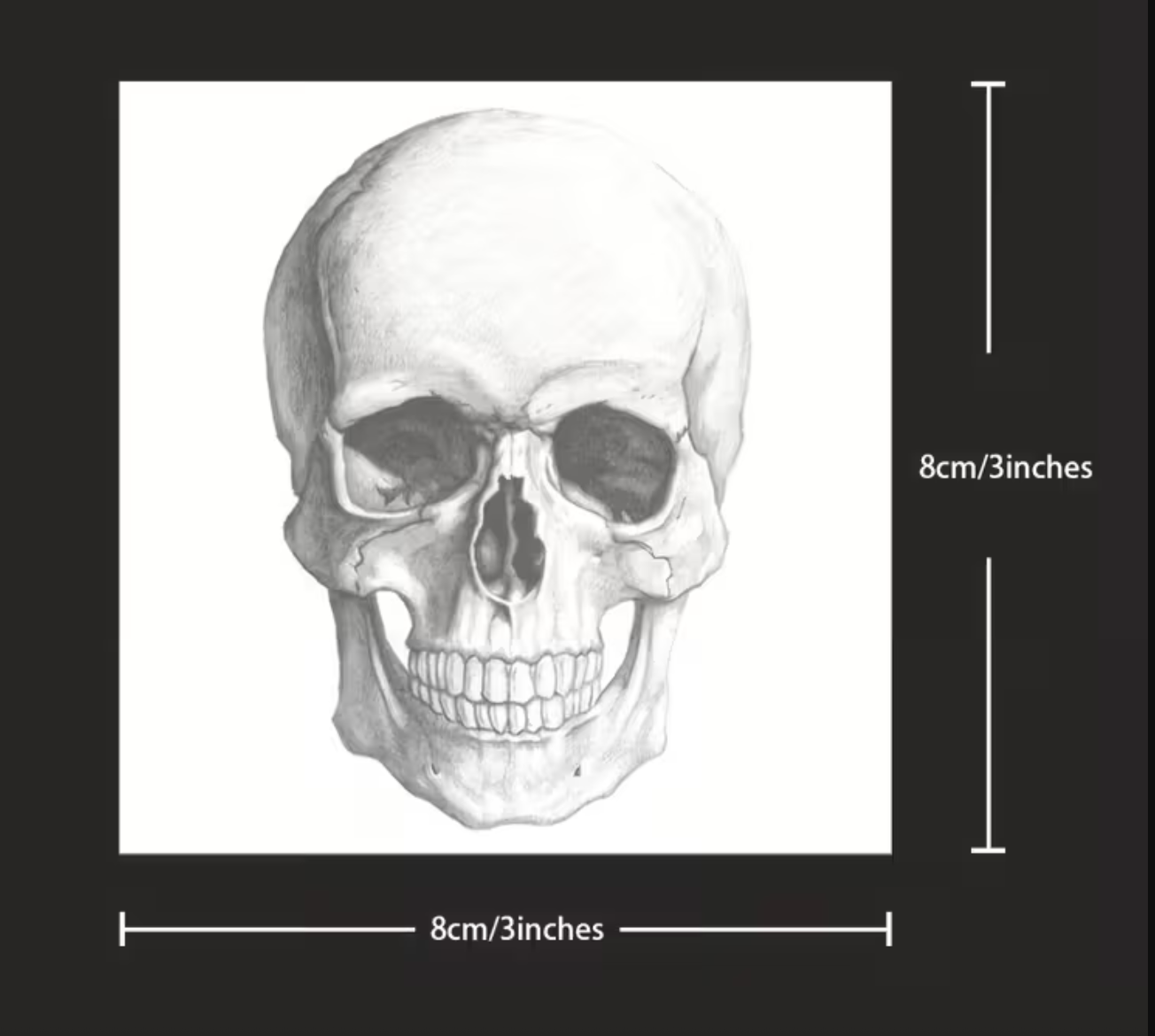 Semipermanentní (dočasné) tetování - lebka