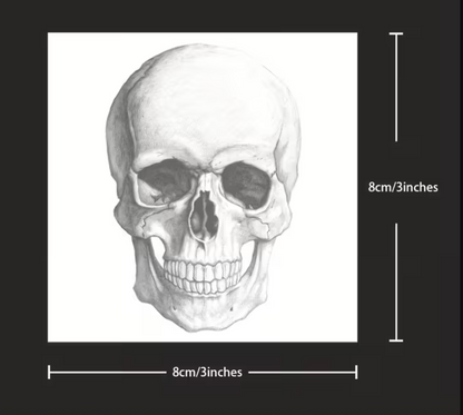 Semipermanentní (dočasné) tetování - lebka