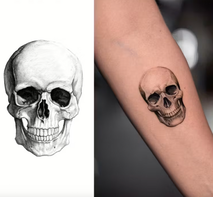 Semipermanentní (dočasné) tetování - lebka
