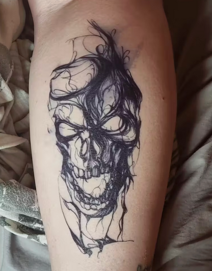 Semi-permanente (tijdelijke) tatoeage - Schedeldemon