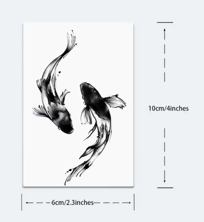Tatuaż Półtrwały (Tymczasowy) - Rybki Koi