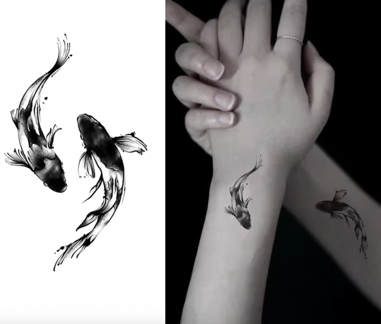 Tatuaż Półtrwały (Tymczasowy) - Rybki Koi