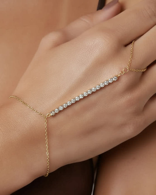 Hand Chain - Łańcuszki na Dłonie z Cyrkoniami - 2szt