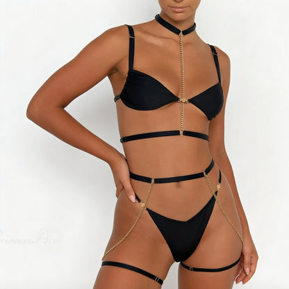 Harness with Chains for Hips and Thighs - Black Women's Harness
